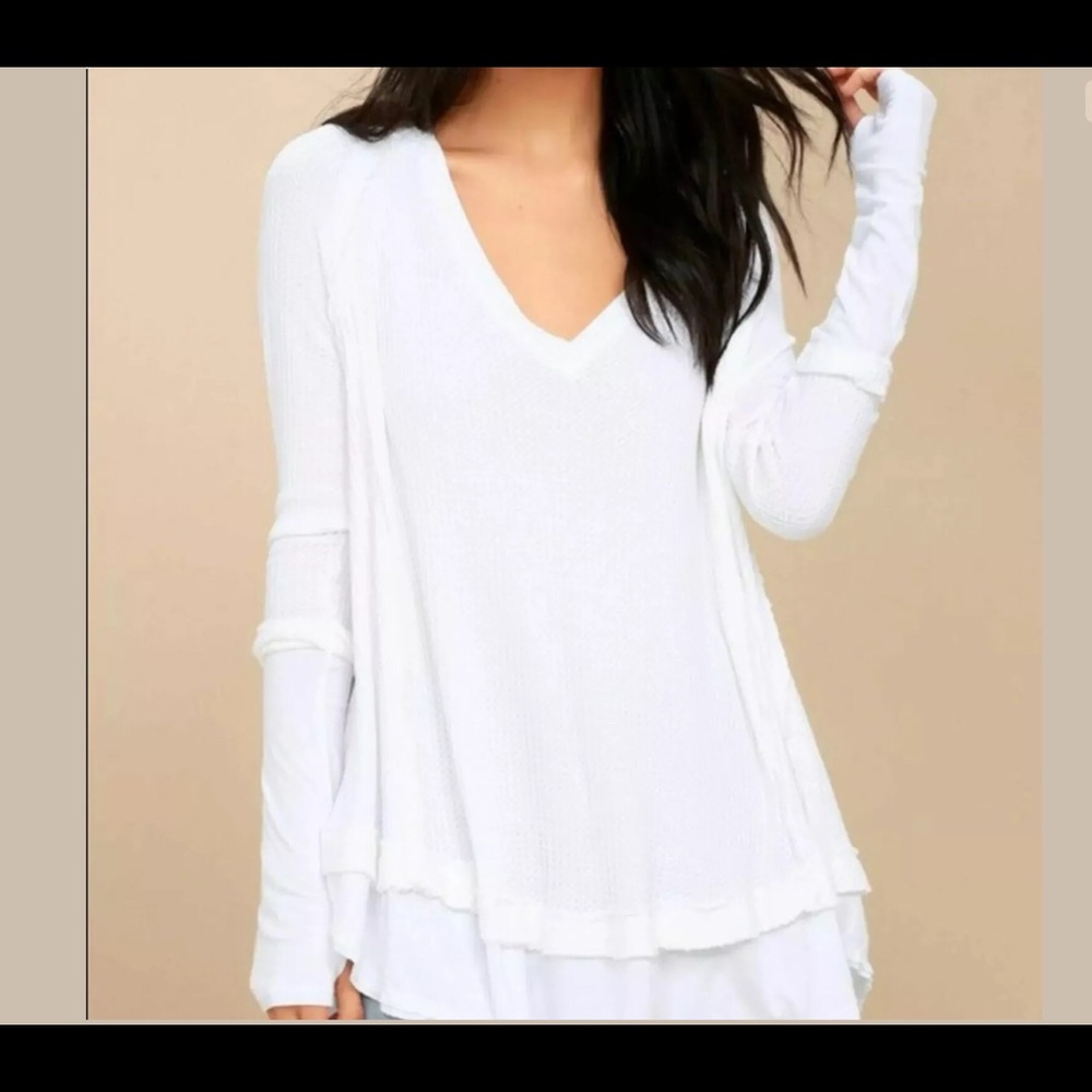 Free People Laguna Slouchy Thermal White XS NWT